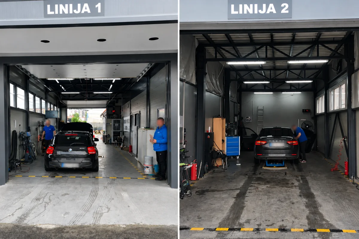 Vozilo na liniji tehničkog pregleda u Altina Motors Zemun